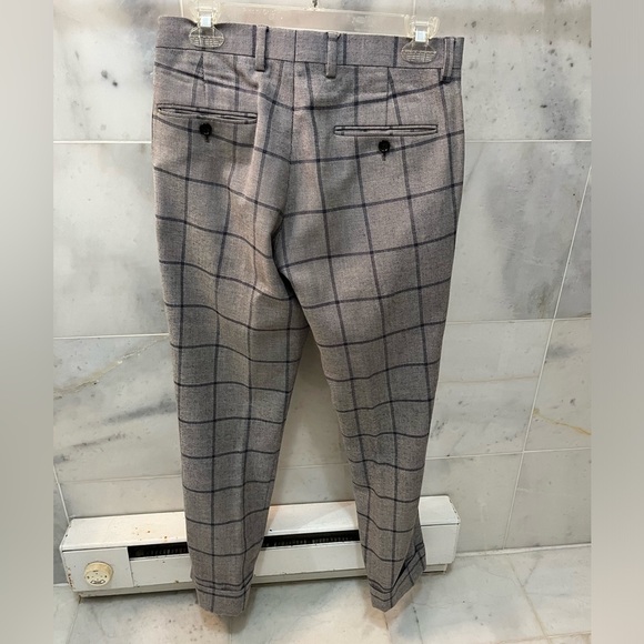 J.Crew cotton light gray and navy window pane trousers, size 28 - Picture 2 of 5